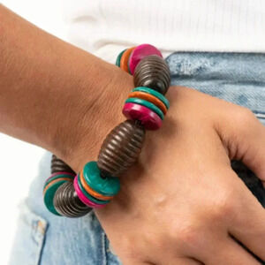 New Multicolor Brown Wooden Disc Beads Fashion Accessories Women's Brace…